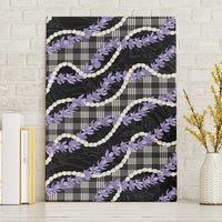 Black Hawaii Palaka Honohono Pikake Canvas Wall Art Hawaiian Orchid Lei Polynesian Pattern - Polynesian Pride
