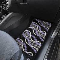 Black Hawaii Palaka Honohono Pikake Car Mats Hawaiian Orchid Lei Polynesian Pattern - Polynesian Pride