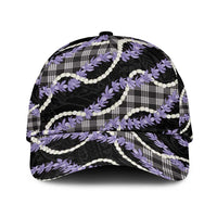 Black Hawaii Palaka Honohono Pikake Classic Cap Hawaiian Orchid Lei Polynesian Pattern - Polynesian Pride