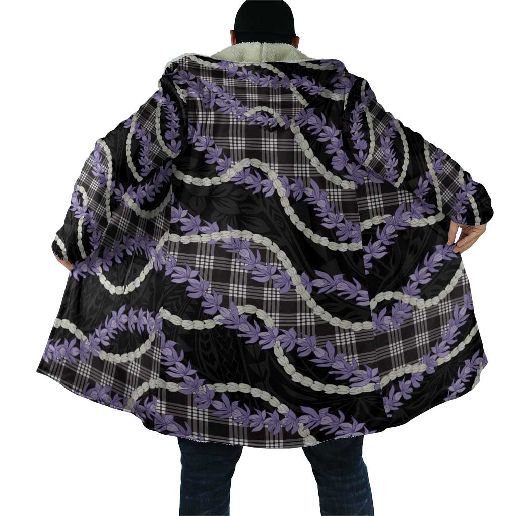 Black Hawaii Palaka Honohono Pikake Cloak Hawaiian Orchid Lei Polynesian Pattern - Polynesian Pride