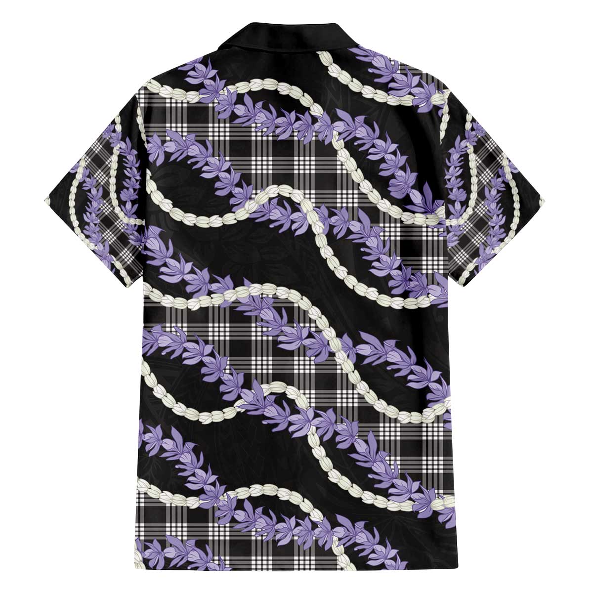 Black Hawaii Palaka Honohono Pikake Family Matching Off The Shoulder Long Sleeve Dress and Hawaiian Shirt Hawaiian Orchid Lei Polynesian Pattern - Polynesian Pride