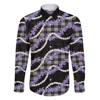 Black Hawaii Palaka Honohono Pikake Family Matching Short Sleeve Bodycon Dress and Hawaiian Shirt Hawaiian Orchid Lei Polynesian Pattern - Polynesian Pride