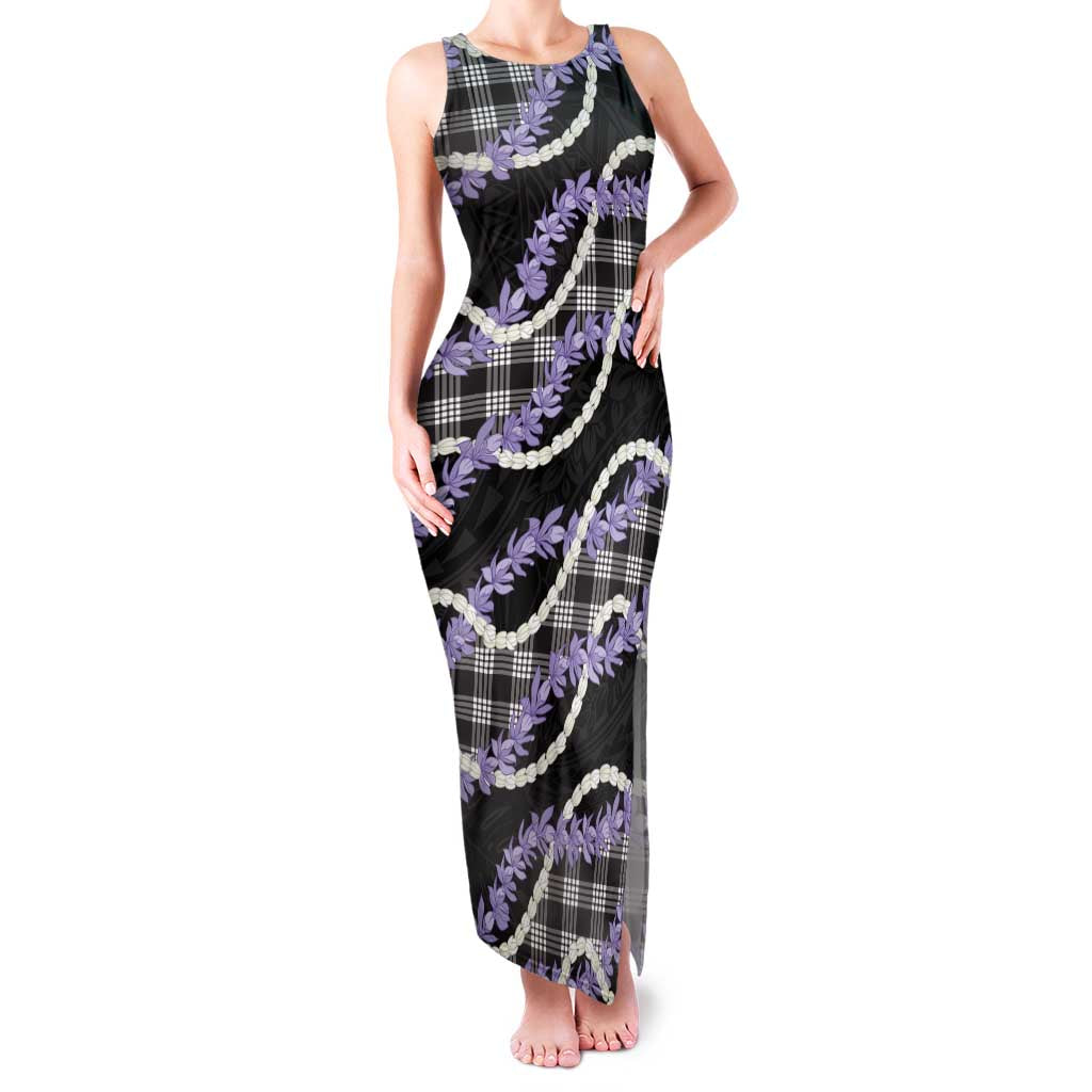 Black Hawaii Palaka Honohono Pikake Family Matching Tank Maxi Dress and Hawaiian Shirt Hawaiian Orchid Lei Polynesian Pattern - Polynesian Pride