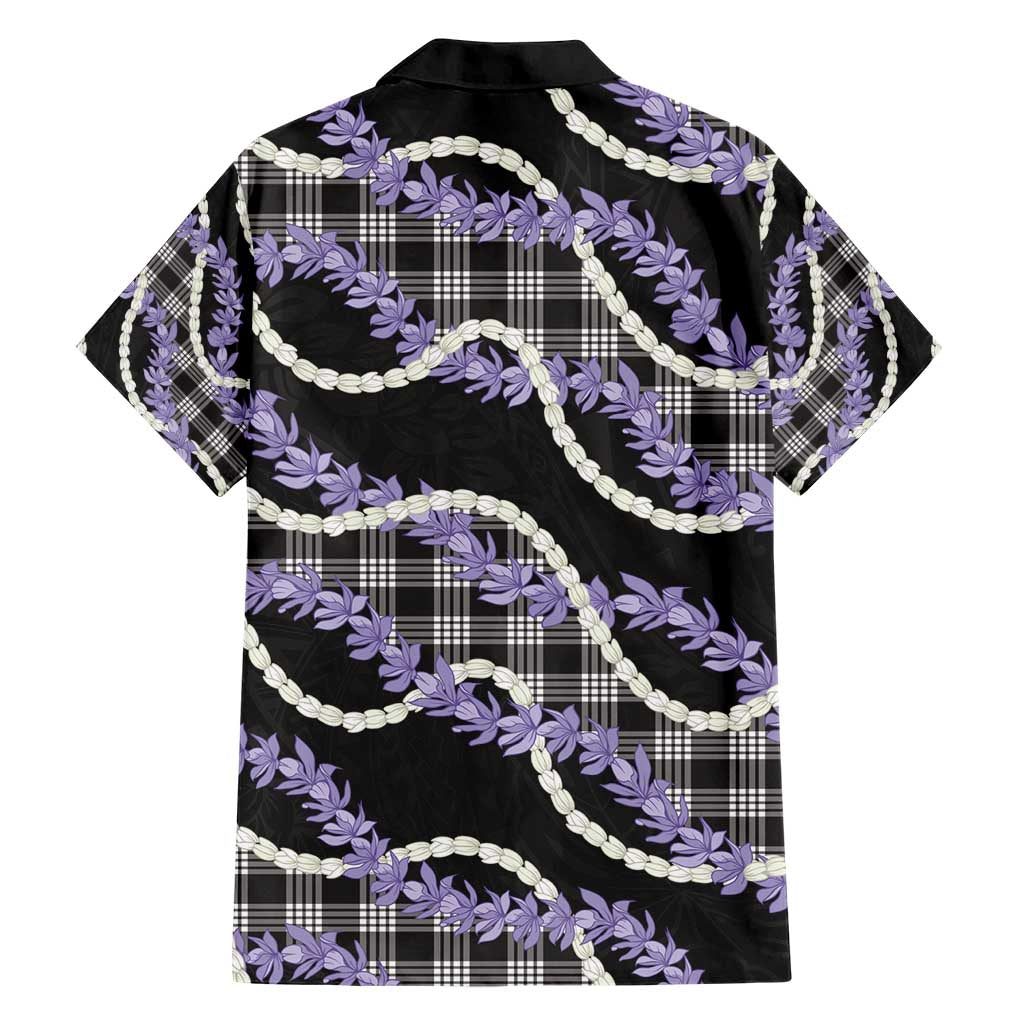 Black Hawaii Palaka Honohono Pikake Hawaiian Shirt Hawaiian Orchid Lei Polynesian Pattern - Polynesian Pride