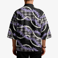 Black Hawaii Palaka Honohono Pikake Kimono Hawaiian Orchid Lei Polynesian Pattern - Polynesian Pride