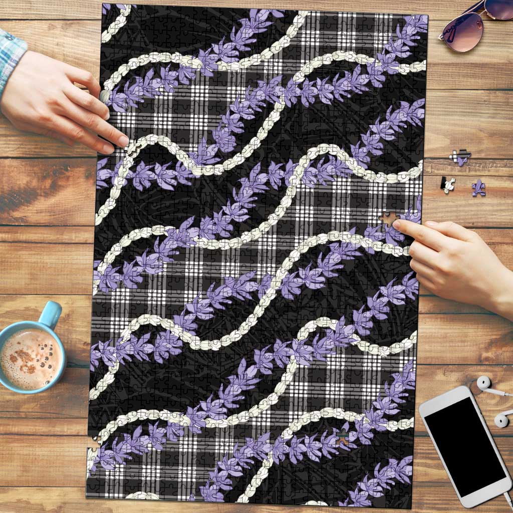 Black Hawaii Palaka Honohono Pikake Puzzle Hawaiian Orchid Lei Polynesian Pattern - Polynesian Pride