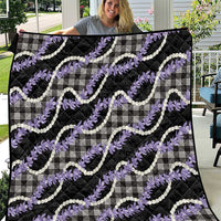 Black Hawaii Palaka Honohono Pikake Quilt Hawaiian Orchid Lei Polynesian Pattern - Polynesian Pride