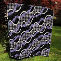 Black Hawaii Palaka Honohono Pikake Quilt Hawaiian Orchid Lei Polynesian Pattern - Polynesian Pride
