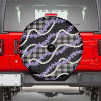 Black Hawaii Palaka Honohono Pikake Spare Tire Cover Hawaiian Orchid Lei Polynesian Pattern - Polynesian Pride
