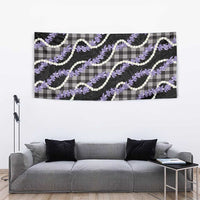 Black Hawaii Palaka Honohono Pikake Tapestry Hawaiian Orchid Lei Polynesian Pattern - Polynesian Pride