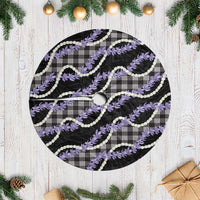 Black Hawaii Palaka Honohono Pikake Tree Skirt Hawaiian Orchid Lei Polynesian Pattern - Polynesian Pride