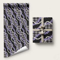 Black Hawaii Palaka Honohono Pikake Wrapping Paper Hawaiian Orchid Lei Polynesian Pattern LT14 58" × 23" Black - Polynesian Pride