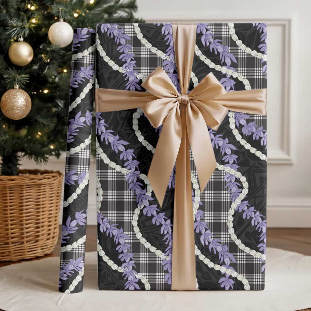 Black Hawaii Palaka Honohono Pikake Wrapping Paper Hawaiian Orchid Lei Polynesian Pattern LT14 - Polynesian Pride