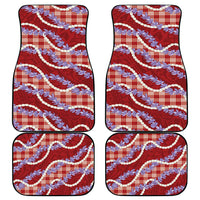 Red Hawaii Palaka Honohono Pikake Car Mats Hawaiian Orchid Lei Polynesian Pattern - Polynesian Pride