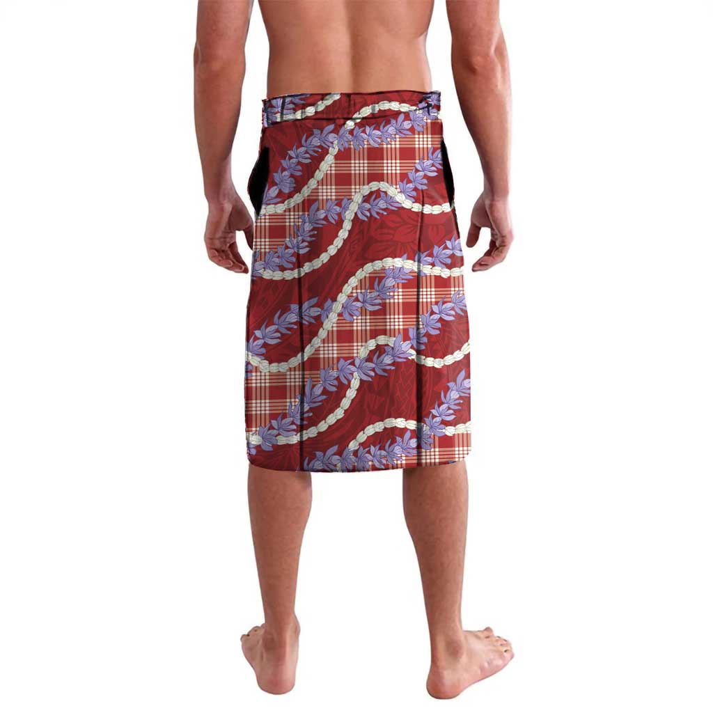 Red Hawaii Palaka Honohono Pikake Lavalava Hawaiian Orchid Lei Polynesian Pattern - Polynesian Pride