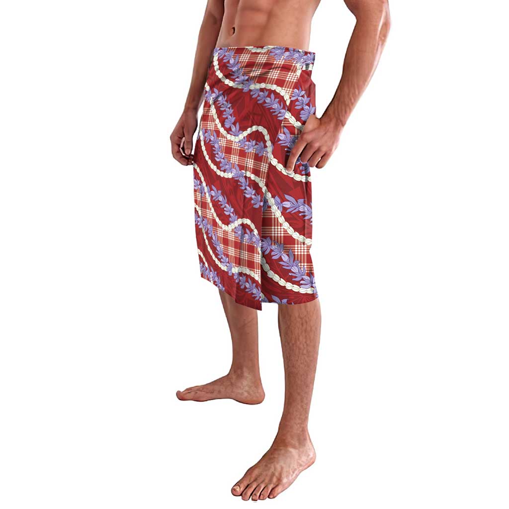 Red Hawaii Palaka Honohono Pikake Lavalava Hawaiian Orchid Lei Polynesian Pattern - Polynesian Pride