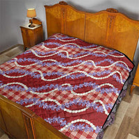 Red Hawaii Palaka Honohono Pikake Quilt Hawaiian Orchid Lei Polynesian Pattern - Polynesian Pride