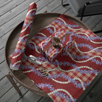 Red Hawaii Palaka Honohono Pikake Wrapping Paper Hawaiian Orchid Lei Polynesian Pattern LT14 - Polynesian Pride