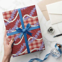 Red Hawaii Palaka Honohono Pikake Wrapping Paper Hawaiian Orchid Lei Polynesian Pattern LT14 - Polynesian Pride
