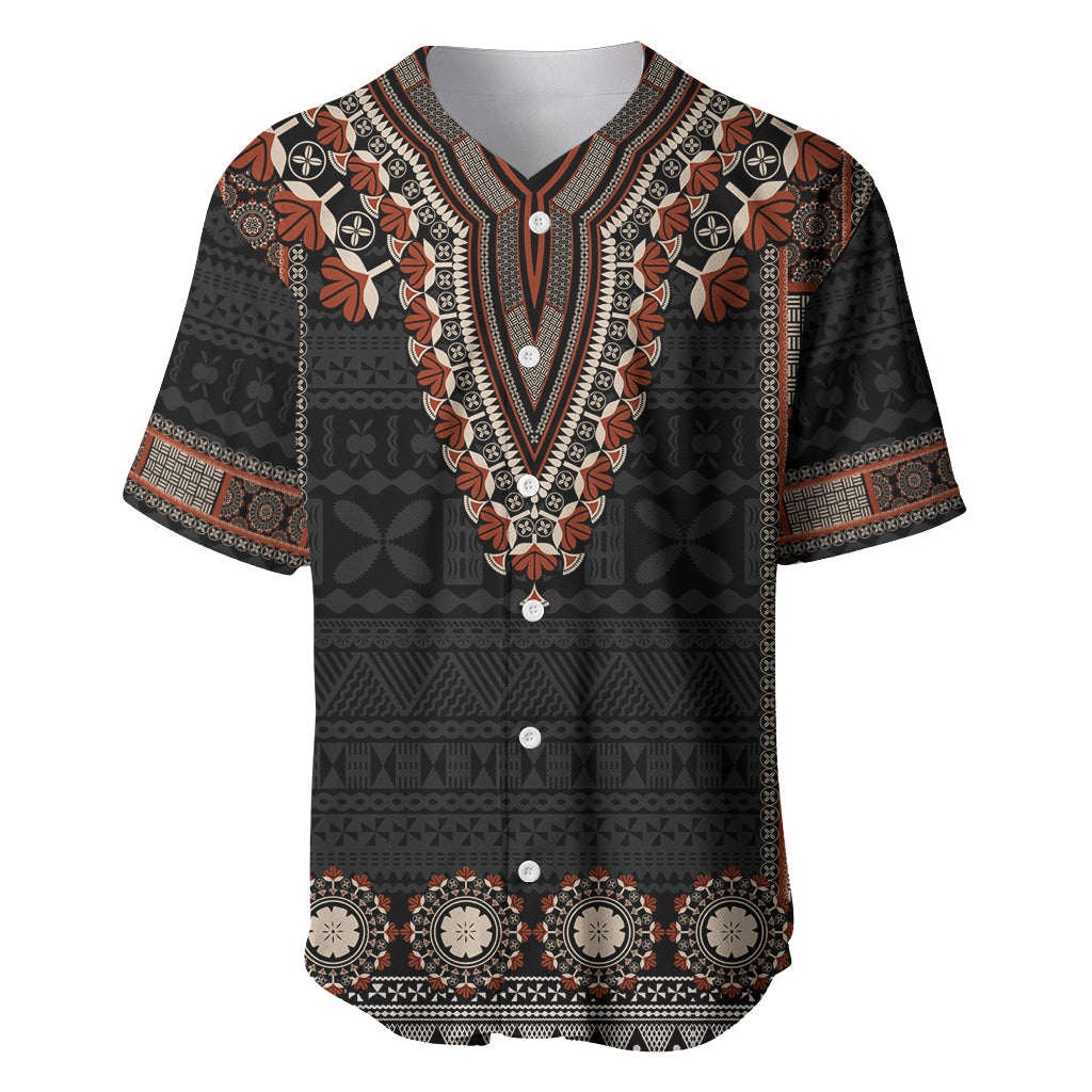 Bula Fiji Dashiki Vintage Fijian Masi Tapa Pattern Baseball Jersey LT14 Brown - Polynesian Pride