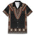 Bula Fiji Dashiki Vintage Fijian Masi Tapa Pattern Family Matching Short Sleeve Bodycon Dress and Hawaiian Shirt LT14 Dad's Shirt - Short Sleeve Brown - Polynesian Pride