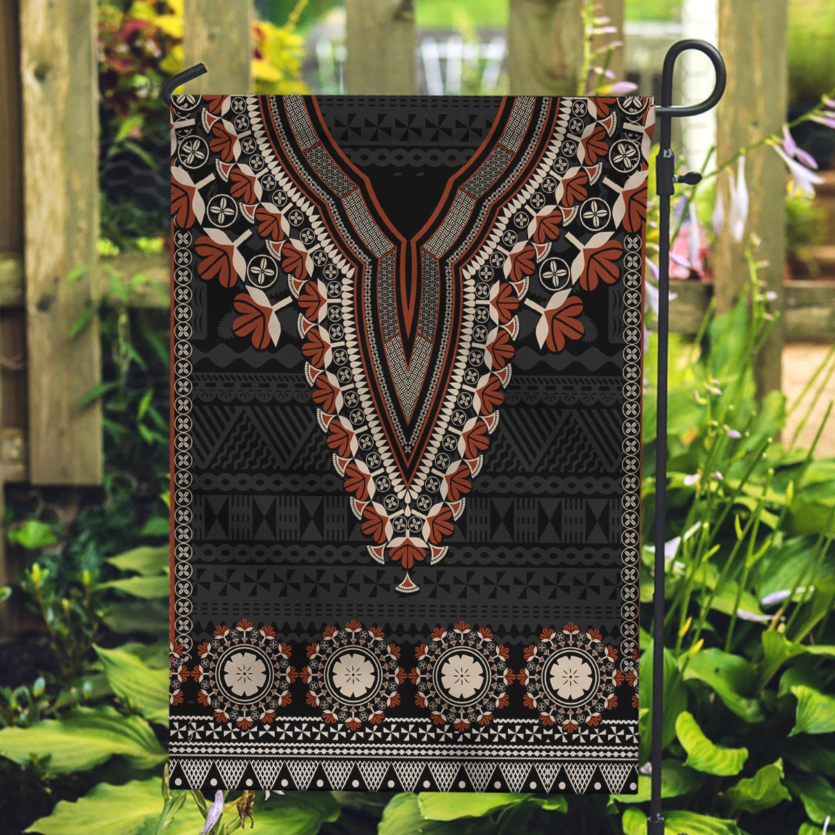 Bula Fiji Dashiki Vintage Fijian Masi Tapa Pattern Garden Flag LT14 Garden Flag Brown - Polynesian Pride