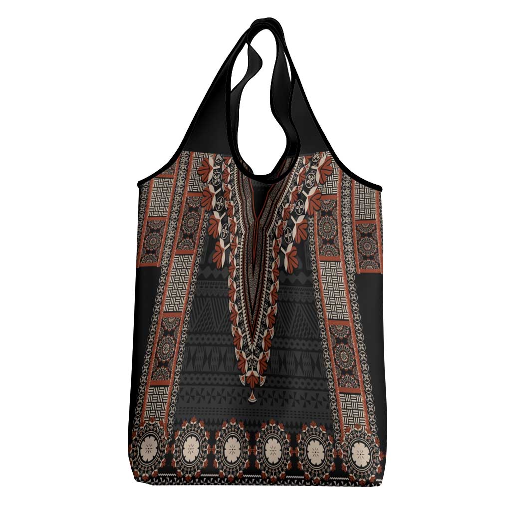 Bula Fiji Dashiki Vintage Fijian Masi Tapa Pattern Grocery Bag
