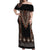 Bula Fiji Dashiki Vintage Fijian Masi Tapa Pattern Off Shoulder Maxi Dress LT14 Women Brown - Polynesian Pride