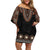 Bula Fiji Dashiki Vintage Fijian Masi Tapa Pattern Off Shoulder Short Dress LT14 Women Brown - Polynesian Pride