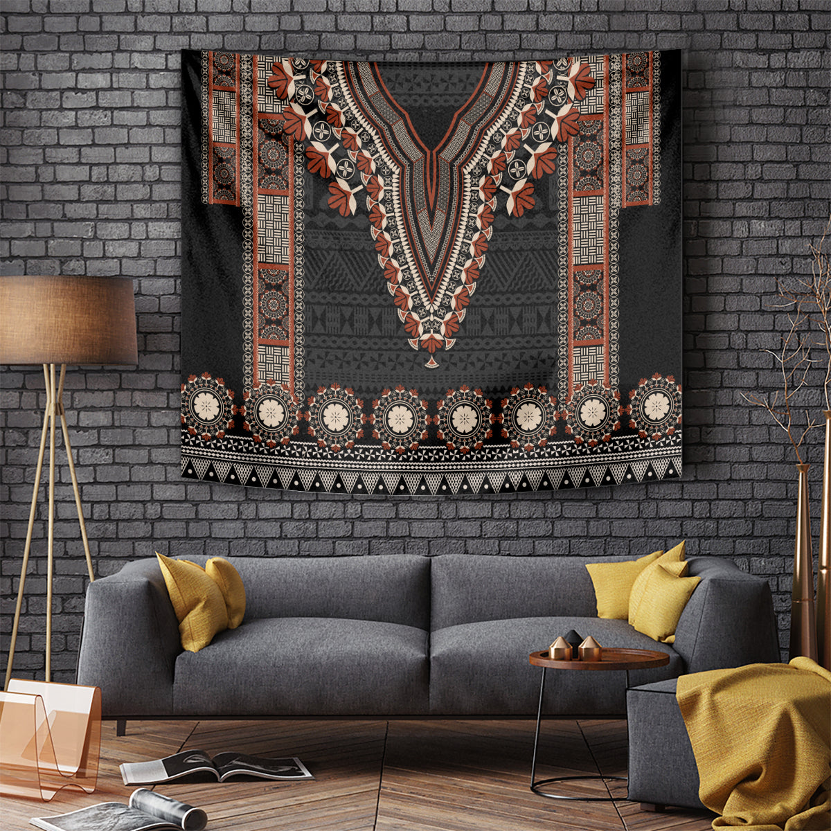 Bula Fiji Dashiki Vintage Fijian Masi Tapa Pattern Tapestry LT14 Brown - Polynesian Pride