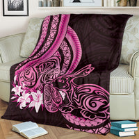 Pink Polynesia Easter Day Blanket Eggs With Bunny Polynesian Pattern LT14 - Polynesian Pride