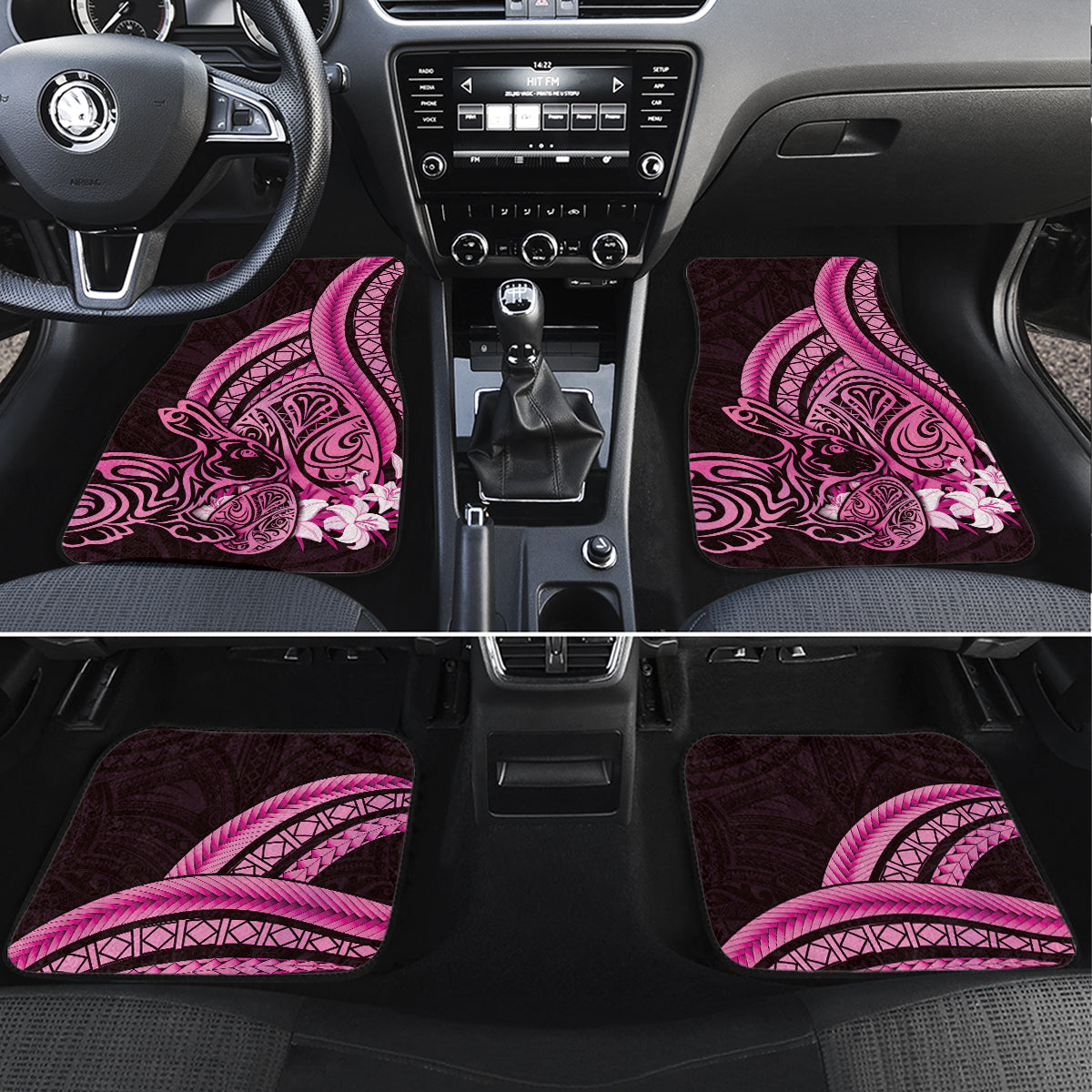 Pink Polynesia Easter Day Car Mats Eggs With Bunny Polynesian Pattern LT14 Set 4pcs Pink - Polynesian Pride