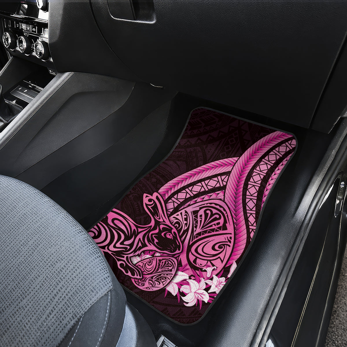 Pink Polynesia Easter Day Car Mats Eggs With Bunny Polynesian Pattern LT14 - Polynesian Pride