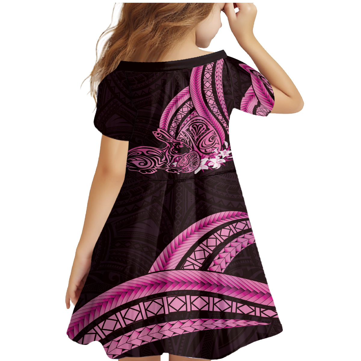 Pink Polynesia Easter Day Family Matching Mermaid Dress and Hawaiian Shirt Eggs With Bunny Polynesian Pattern LT14 - Polynesian Pride