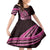 Pink Polynesia Easter Day Family Matching Off Shoulder Maxi Dress and Hawaiian Shirt Eggs With Bunny Polynesian Pattern