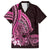 Pink Polynesia Easter Day Family Matching Off Shoulder Short Dress and Hawaiian Shirt Eggs With Bunny Polynesian Pattern