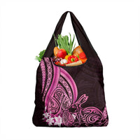 Pink Polynesia Easter Day Grocery Bag Eggs With Bunny Polynesian Pattern LT14 1-pack One Size Pink - Polynesian Pride