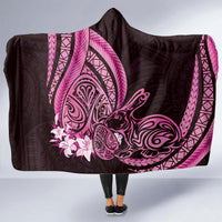 Pink Polynesia Easter Day Hooded Blanket Eggs With Bunny Polynesian Pattern LT14 - Polynesian Pride