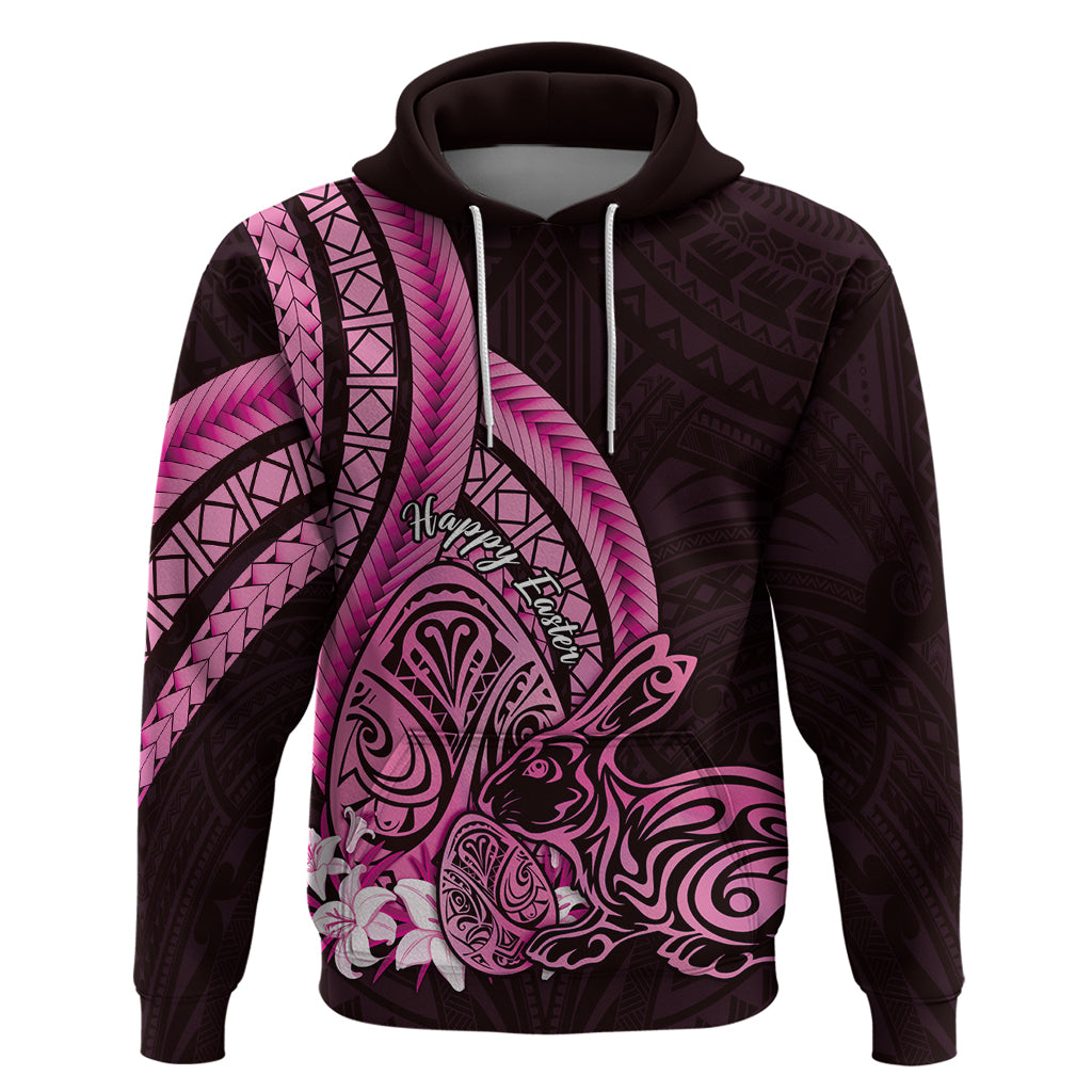 Pink Polynesia Easter Day Hoodie Eggs With Bunny Polynesian Pattern LT14 Pullover Hoodie Pink - Polynesian Pride