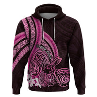 Pink Polynesia Easter Day Hoodie Eggs With Bunny Polynesian Pattern LT14 Pullover Hoodie Pink - Polynesian Pride