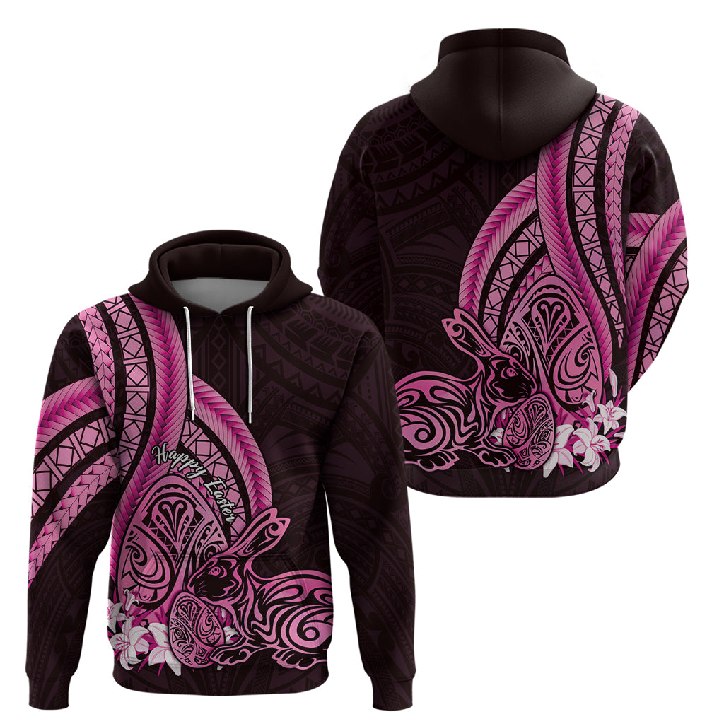 Pink Polynesia Easter Day Hoodie Eggs With Bunny Polynesian Pattern LT14 - Polynesian Pride