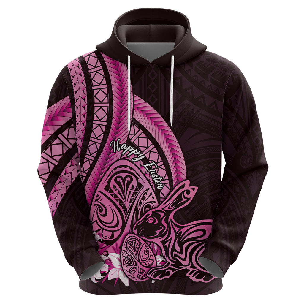 Pink Polynesia Easter Day Hoodie Eggs With Bunny Polynesian Pattern LT14 - Polynesian Pride
