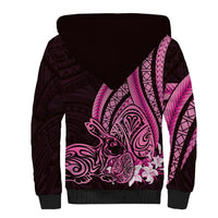 Pink Polynesia Easter Day Sherpa Hoodie Eggs With Bunny Polynesian Pattern LT14 - Polynesian Pride