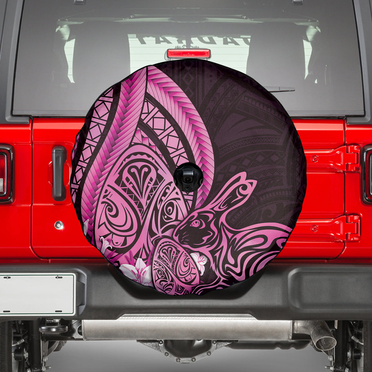 Pink Polynesia Easter Day Spare Tire Cover Eggs With Bunny Polynesian Pattern LT14 - Polynesian Pride