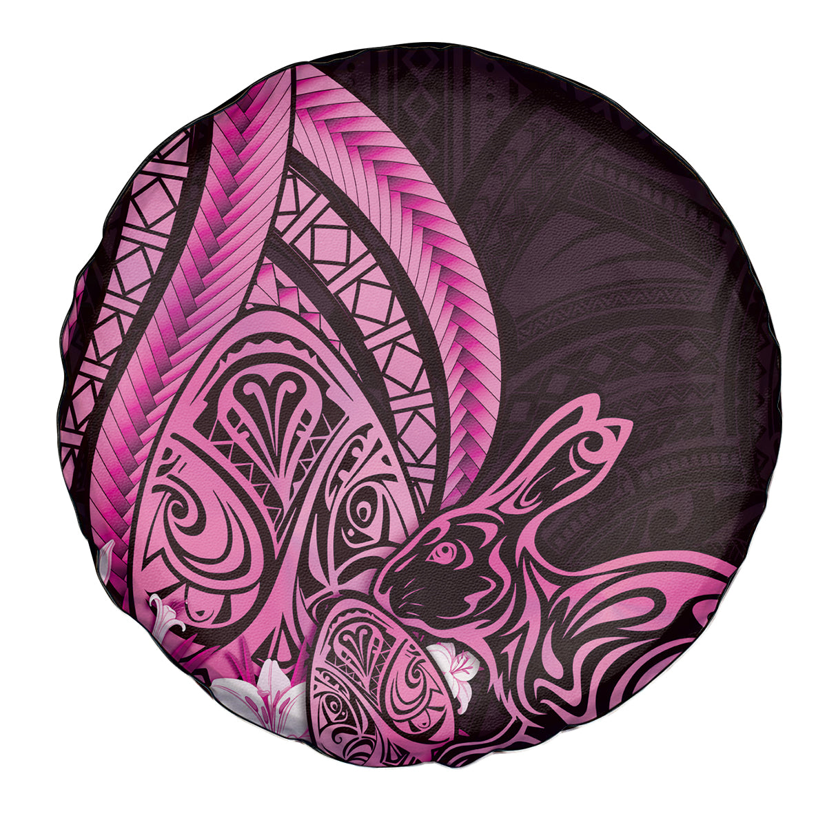 Pink Polynesia Easter Day Spare Tire Cover Eggs With Bunny Polynesian Pattern LT14 - Polynesian Pride