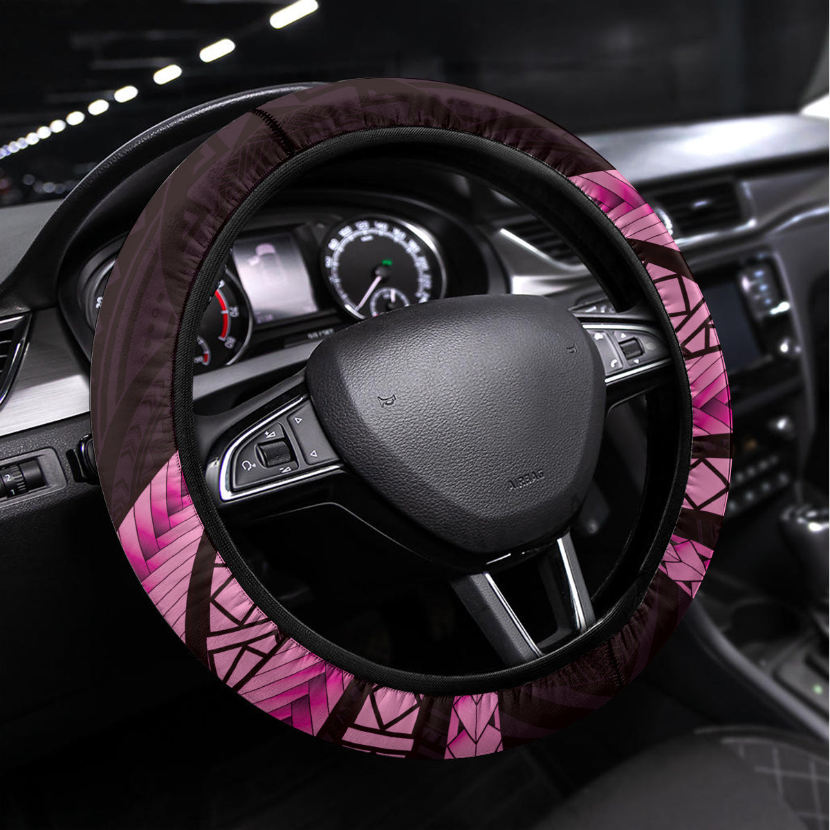 Pink Polynesia Easter Day Steering Wheel Cover Eggs With Bunny Polynesian Pattern LT14 Universal Fit Pink - Polynesian Pride