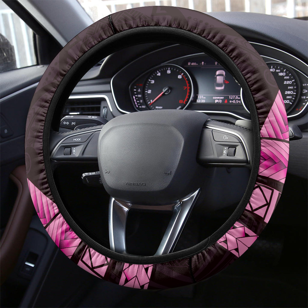 Pink Polynesia Easter Day Steering Wheel Cover Eggs With Bunny Polynesian Pattern LT14 - Polynesian Pride