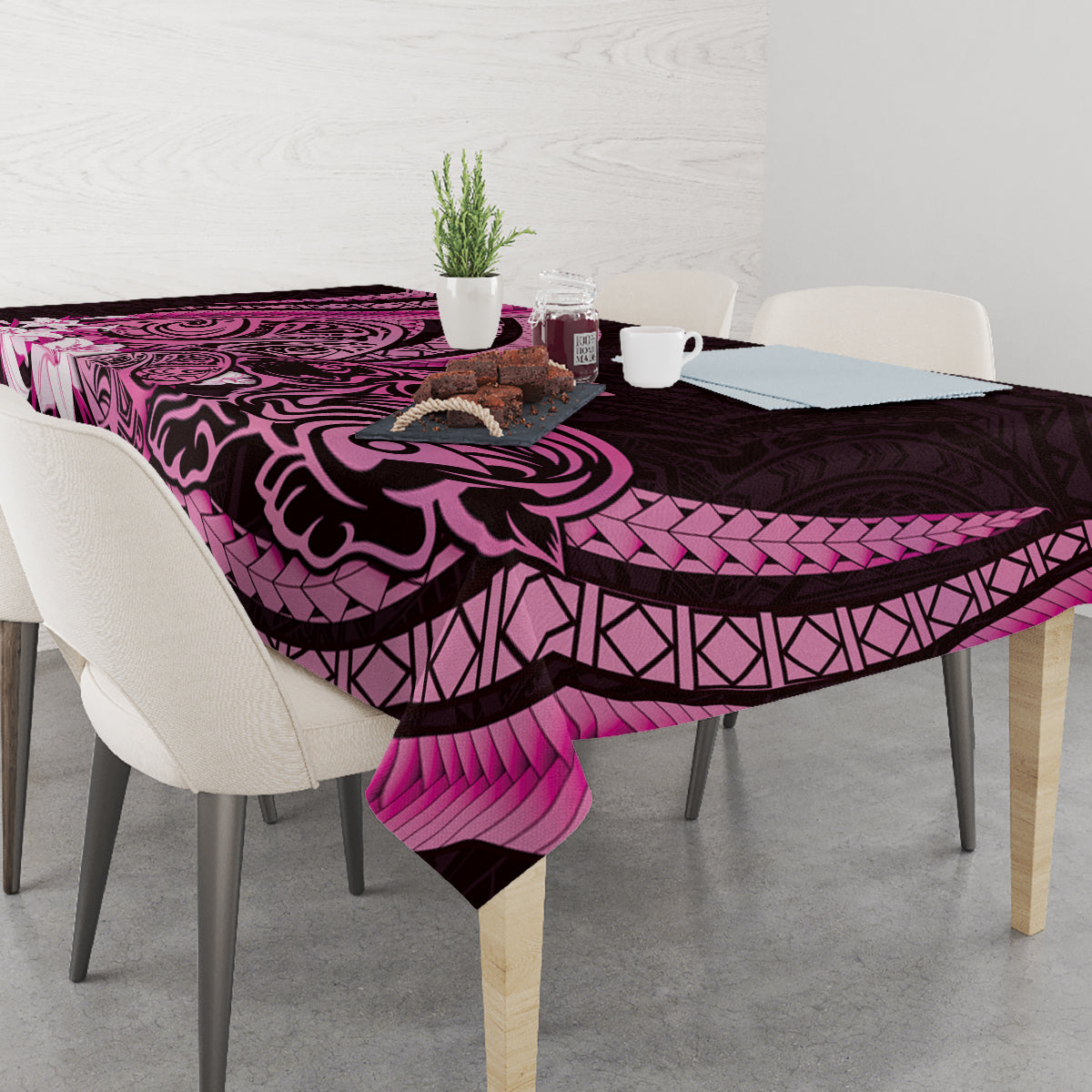 Pink Polynesia Easter Day Tablecloth Eggs With Bunny Polynesian Pattern LT14 - Polynesian Pride