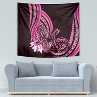 Pink Polynesia Easter Day Tapestry Eggs With Bunny Polynesian Pattern LT14 - Polynesian Pride