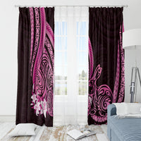 Pink Polynesia Easter Day Window Curtain Eggs With Bunny Polynesian Pattern LT14 - Polynesian Pride